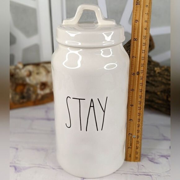 Rae Dunn STAY Ceramic Canister Treat Jar Storage Container - Picture 5 of 6